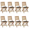 Image de Chaises pliables de jardin lot de 8 avec coussins Bois d acacia