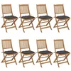 Image de Chaises pliables de jardin lot de 8 avec coussins Bois d acacia