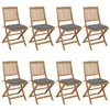 Image de Chaises pliables de jardin lot de 8 avec coussins Bois d acacia
