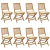 Image de Chaises pliables de jardin lot de 8 avec coussins Bois d acacia