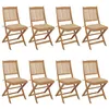 Image de Chaises pliables de jardin lot de 8 avec coussins Bois d acacia
