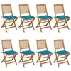 Image de Chaises pliables de jardin lot de 8 avec coussins Bois d acacia