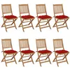 Image de Chaises pliables de jardin lot de 8 avec coussins Bois d acacia