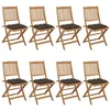 Image de Chaises pliables de jardin lot de 8 avec coussins Bois d acacia