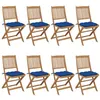 Image de Chaises pliables de jardin lot de 8 avec coussins Bois d acacia