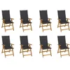 Image de Chaises pliables de jardin avec coussins lot de 8 Bois d acacia