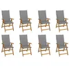 Image de Chaises pliables de jardin avec coussins lot de 8 Bois d acacia