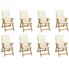 Image de Chaises pliables de jardin avec coussins lot de 8 Bois d acacia