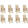 Image de Chaises pliables de jardin avec coussins lot de 8 Bois d acacia