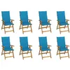 Image de Chaises pliables de jardin avec coussins lot de 8 Bois d acacia