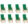 Image de Chaises pliables de jardin avec coussins lot de 8 Bois d acacia