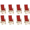 Image de Chaises pliables de jardin avec coussins lot de 8 Bois d acacia