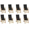 Image de Chaises pliables de jardin avec coussins lot de 8 Bois d acacia