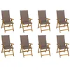 Image de Chaises pliables de jardin avec coussins lot de 8 Bois d acacia