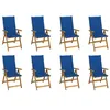 Image de Chaises pliables de jardin avec coussins lot de 8 Bois d acacia