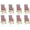 Image de Chaises pliables de jardin avec coussins lot de 8 Bois d acacia