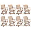 Image de Lot de 8 chaise vidaxl en acacia non pliable exterieur naturel