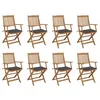 Image de Lot de 8 chaise vidaxl en acacia non pliable exterieur gris