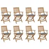 Image de Lot de 8 chaise Vidaxl en acacia non pliable exterieur gris