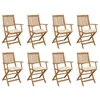 Image de Lot de 8 chaise Vidaxl exterieur non pliable en acacia beige