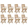 Image de Chaises pliables d extérieur et coussins lot de 8 Bois d acacia