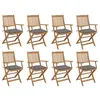 Image de Chaises pliables d extérieur et coussins lot de 8 Bois d acacia