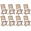 Image de Lot de 8 chaise Vidaxl H. 91 cm non pliable en acacia exterieur naturel
