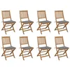 Image de vidaXL Tuinstoelen 8 st inklapbaar met kussens massief acaciahout3075114