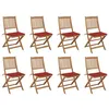 Image de vidaXL Tuinstoelen 8 st inklapbaar met kussens massief acaciahout3075119