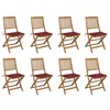 Image de vidaXL Tuinstoelen 8 st inklapbaar met kussens massief acaciahout3075122