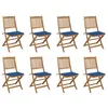 Image de vidaXL Tuinstoelen 8 st inklapbaar met kussens massief acaciahout3075123