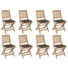 Image de vidaXL Tuinstoelen 8 st inklapbaar met kussens massief acaciahout3075128