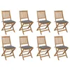 Image de vidaXL Tuinstoelen 8 st inklapbaar met kussens massief acaciahout3075129
