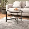 Image de vidaXL Table à thé Noir et transparent 70 cm Verre trempé331617