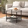 Image de Table à thé Noir et transparent 70 cm Verre trempé