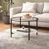Image de vidaXL Table à thé Noir et marbre blanc 70 cm Verre trempé331620