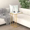Image de vidaXL Table d'Appoint pour Ordinateur Bout de Canapé Table de Salon Meuble de Salle de Séjour Intérieur Marbre Blanc 50x35x65cm Verre Trempé