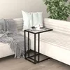 Image de Table d appoint ordinateur Transparent 50x35x65 cm Verre trempé