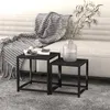 Image de Tables à thé 2 pcs MDF Noir