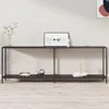 Image de Table console Noir 220x35x75,5 cm Verre trempé