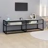 Image de vidaXL Meuble TV marbre blanc 140x40x40,5 cm verre trempé331716