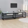 Image de vidaXL Meuble TV Marbre blanc 160x40x40,5 cm Verre trempé331720