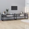 Image de vidaXL Meuble TV transparent 200x40x40,5 cm verre trempé331726