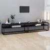 Image de Meuble TV Marbre noir 220x40x40,5 cm Verre trempé