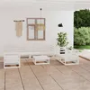 Image de Salon de jardin modulable Vidaxl bois massif blanc 8 pieces 70.0 x 70 x 30 8 personnes