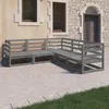 Image de Salon de jardin Vidaxl bois massif gris 5 pieces x 70 x 67 5 personnes