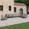 Image de Salon de jardin Vidaxl bois massif gris 8 pieces 70.0 x 70.0 x 70.0 8 personnes
