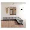 Image de Salon de jardin Vidaxl 9 pieces gris bois massif 70 x 70 x 67 cm 9 personnes