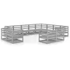 Image de Salon de jardin vidaxl bois massif 12 personnes 12 pieces