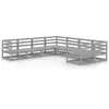 Image de Salon de jardin modulable Vidaxl bois massif gris 8 pieces 70.0 x 70.0 x 70.0 8 personnes